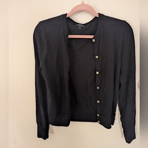 J. Crew Soft Black Sweater with Gold Buttons